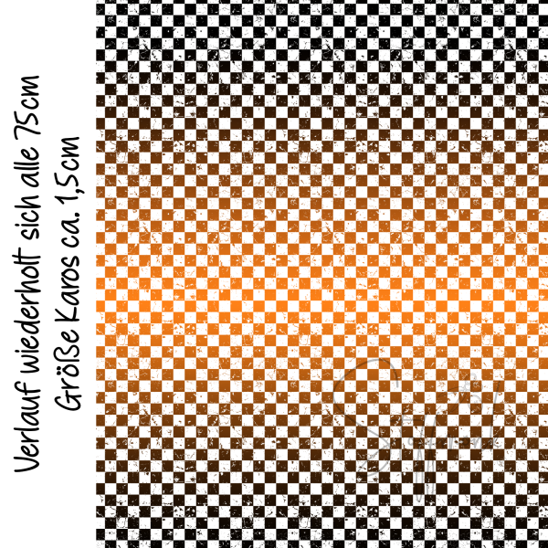 Ep French Terry - Karogrunge Verlauf " Orange/Schwarz "